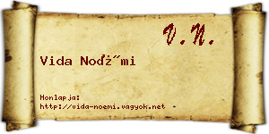 Vida Noémi névjegykártya